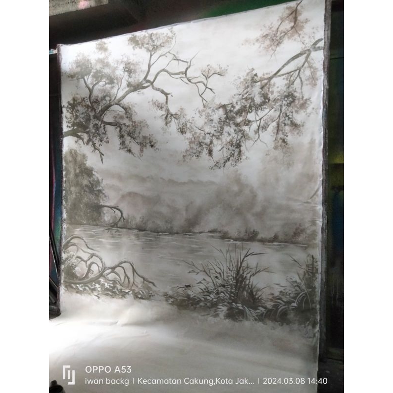 background studio foto pemandangan UK 3x6m