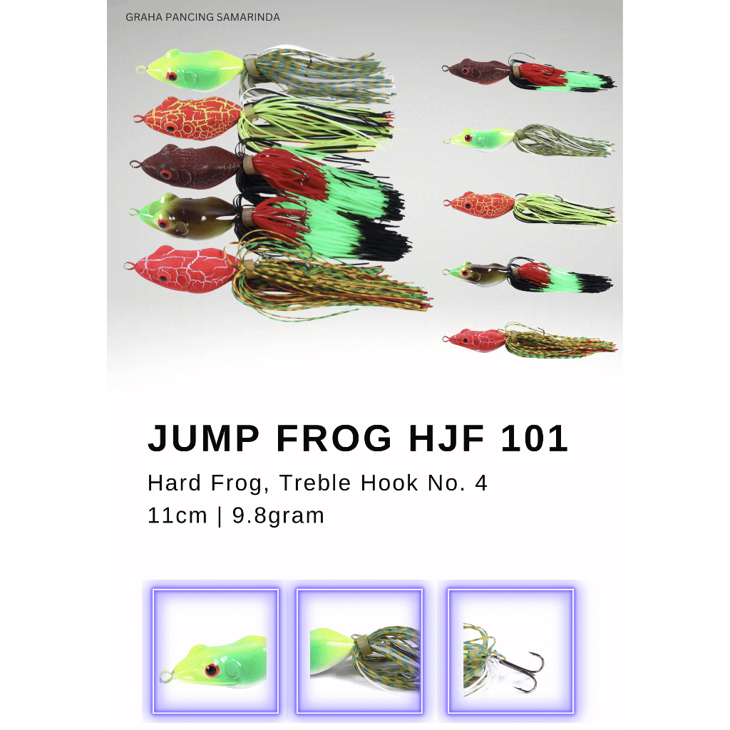 Kodok Mainan, Hard Frog, Umpan Toman/Gabus, Umpan Jump Frog HJF 101, Hard Frog