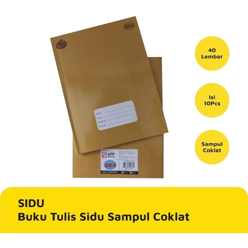

Buku Tulis Sidu Sampul Coklat 1pak isi10 40lembar