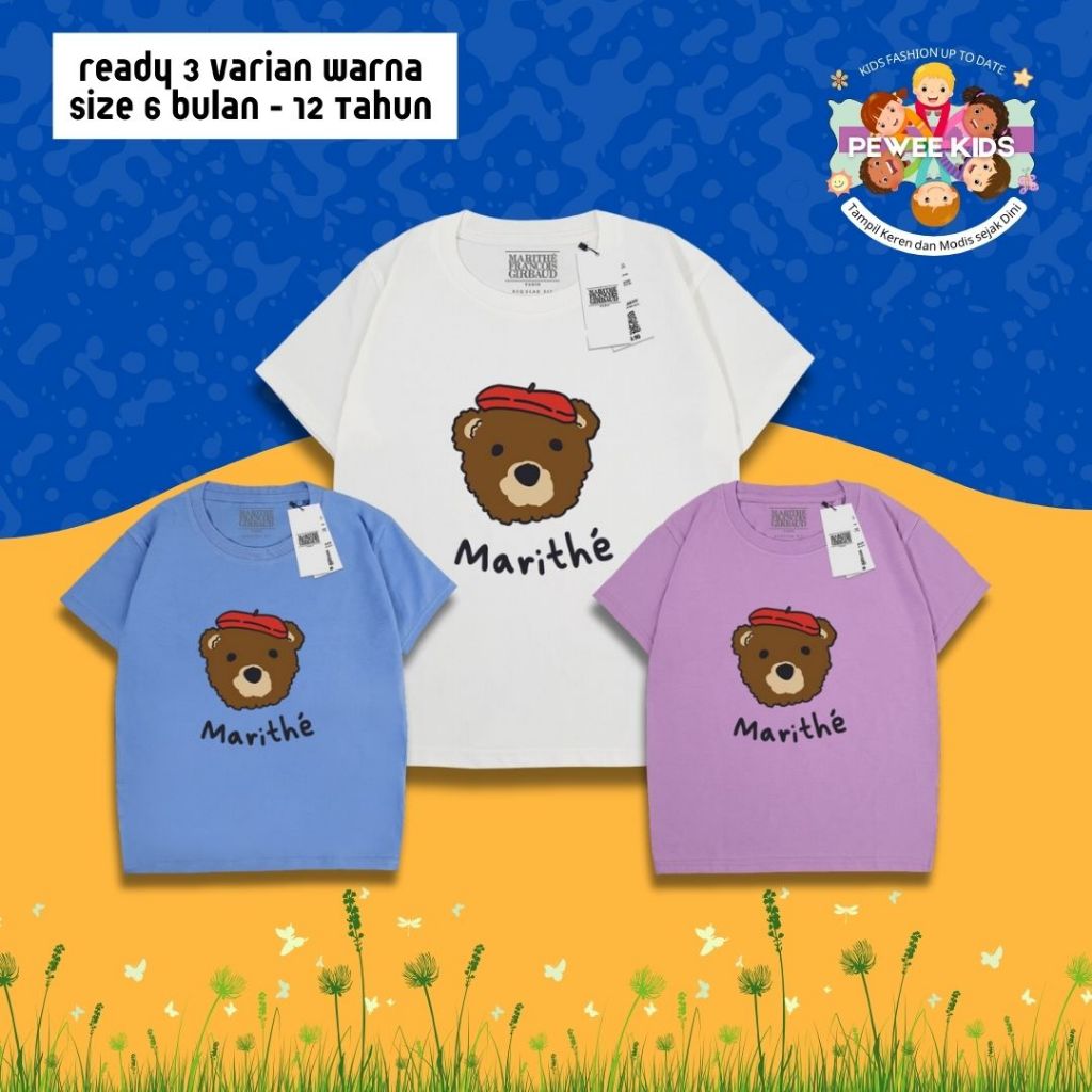 Kaos Anak Laki Laki Perempuan 1-12 Tahun Baju Atasan Import Premium MARITHE MFG BEAR