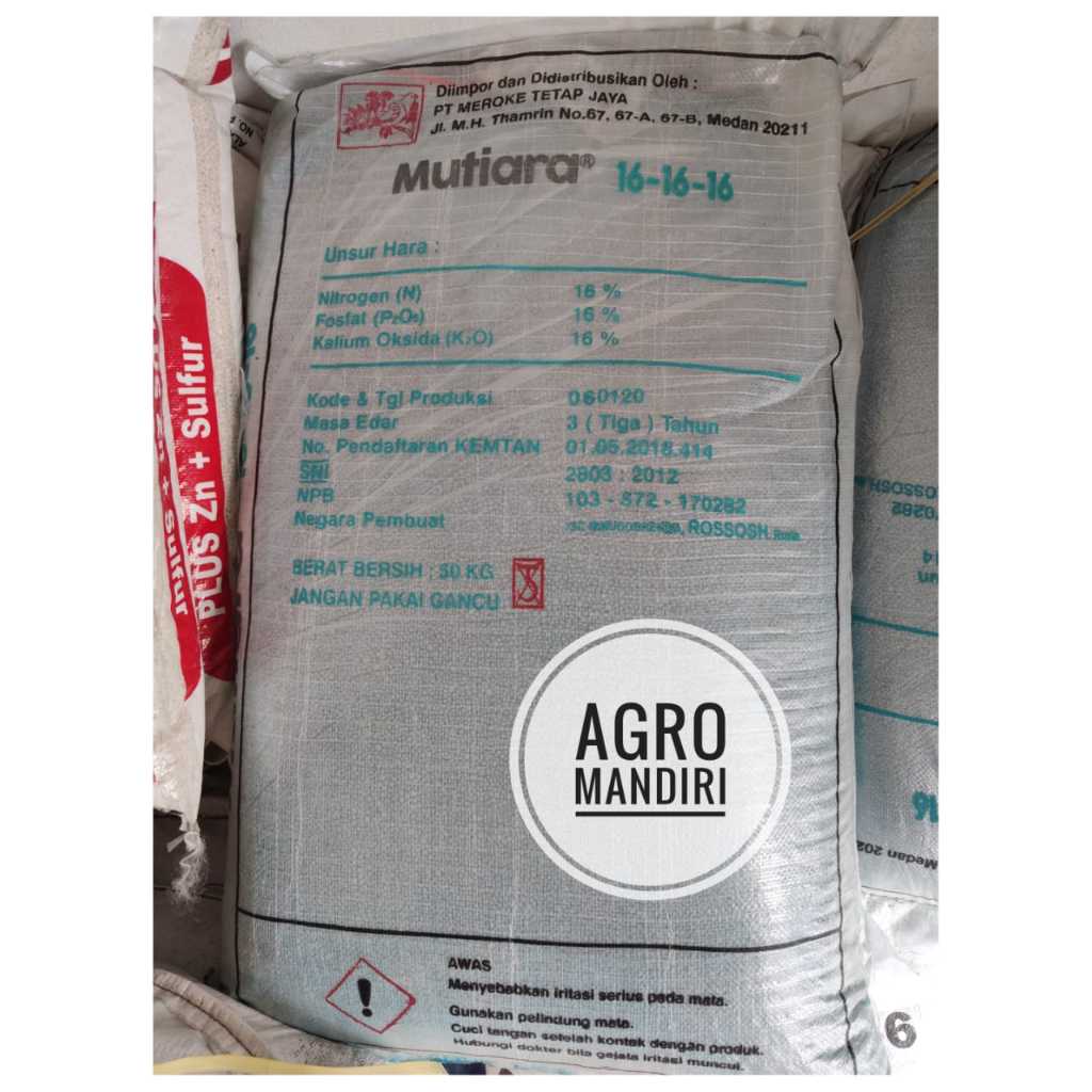 Pupuk NPK Mutiara 16 16 16 Karung 50 Kg