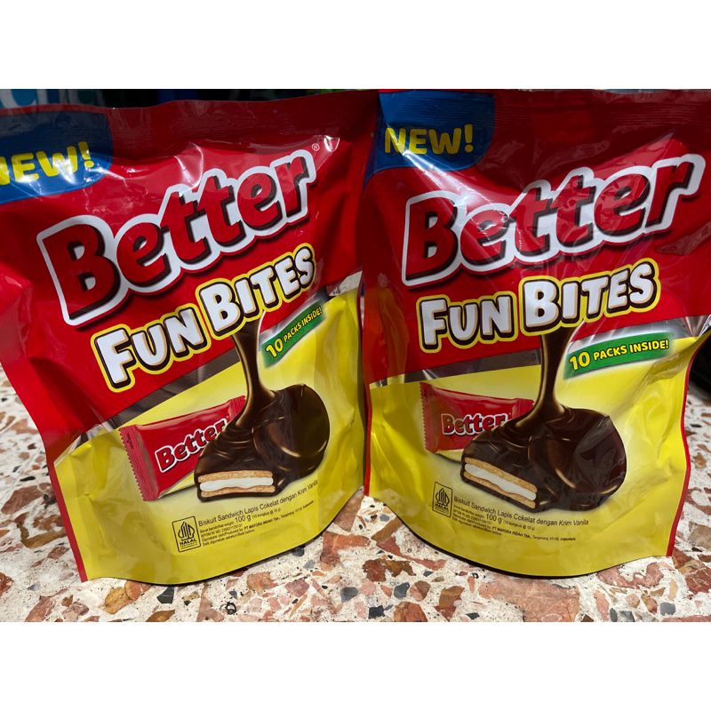 

BETTER FUN BITES SANDWICH BISKUIT 100GR ISI 10PCS