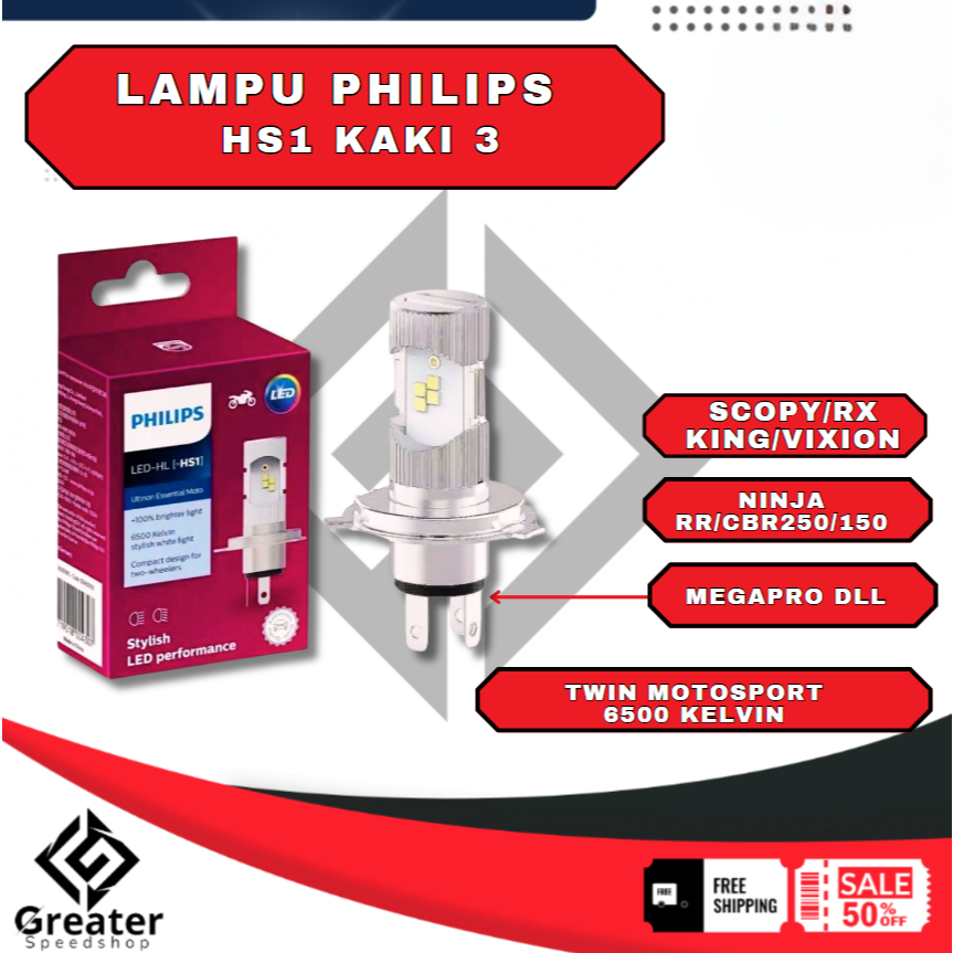 Lampu Depan Motor LED HS1 PHILIPS 2 Sisi LED-HL M5 HS