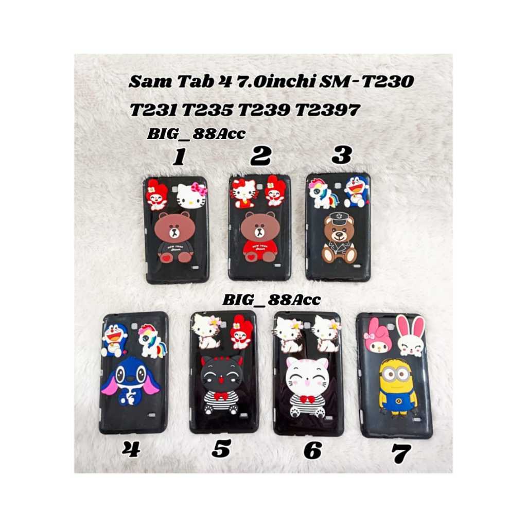 Soft Case SIlicon 4D Gambar Samsung Galaxy Tab 4 7.0inchi SM-T230 T231 T235 T239 T2397