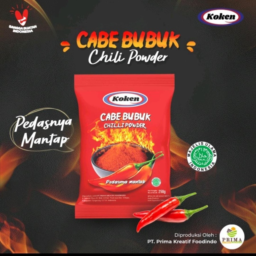 

KOKKEN CHILI POWDER 250 GRAM HALAL CABE BUBUK