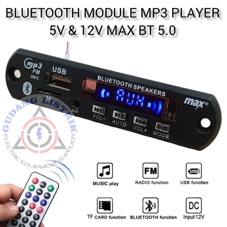 Module Kit Mp3 Player Bluetooth 5 Plus Remote 5V 12V Stereo MAX k V5G4