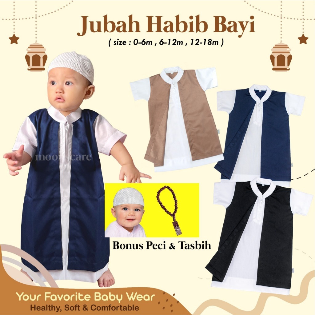 READY BANDUNG Baju Koko Gamis Jubah Bayi Jubah Habib Jubah Koko Bayi Habib Gamis Jubah Bayi panjang 