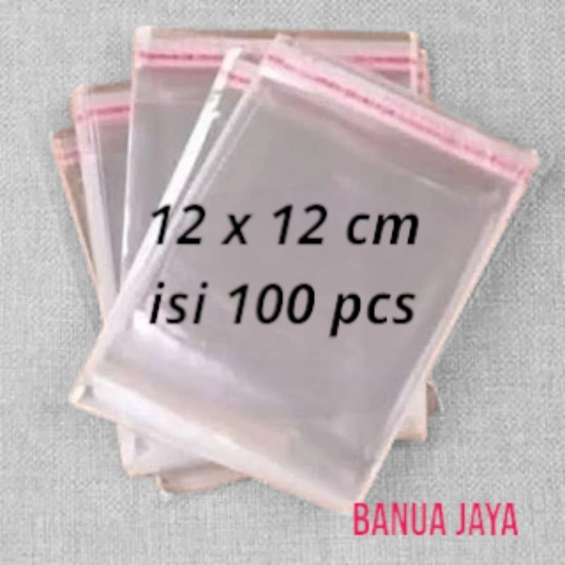 

plastik OPP ukuran 12 * 12 cm isi 100 pcs