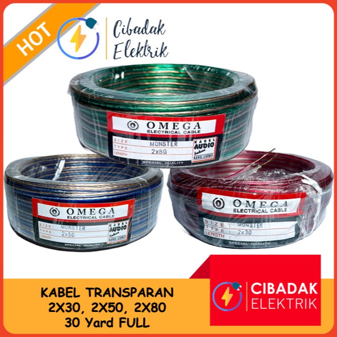 KODE H14B KABEL TRANSPARAN OMEGA 2X3  2X5  2X8  KABEL AUDIO  KABEL SERABUT  KABEL MONSTER