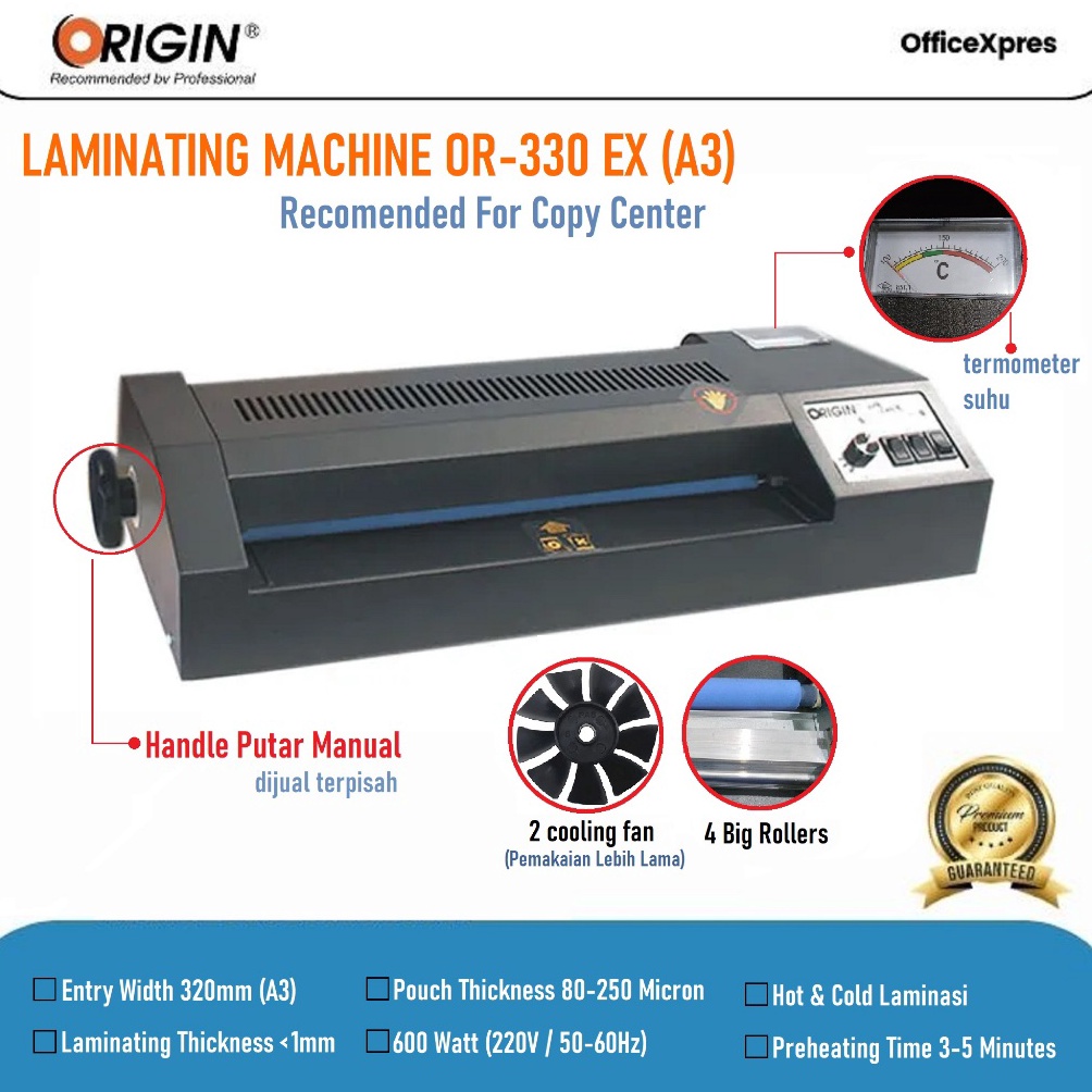 

KODE F26K Mesin Laminating OR 33EX Laminating A3 Laminator Kertas A3 Origin