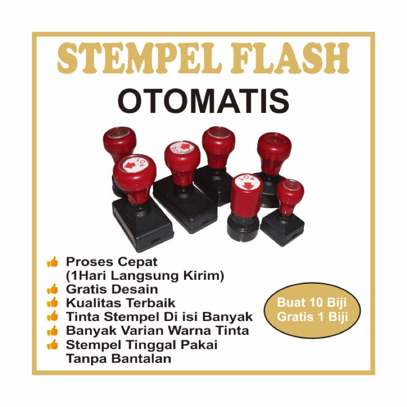 

STEMPEL FLASH OTOMATIS TINGGAL PAKAI TANPA BAK STEMPEL
