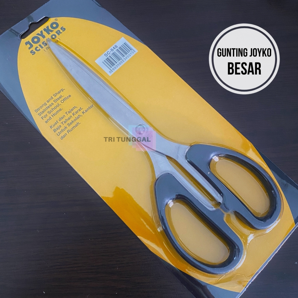 

Gunting JOYKO Besar Big Scissors Alat Pemotong Kertas Karton Peralatan Sekolah Kantor Office School Perlengkapan Tools Stuff Tajam Potong Bahan Stainless Steel DIY Berkualitas Cut Bufalo Kardus Box Alat Rumah Tangga Plastic Logam Toko Tri Tunggal