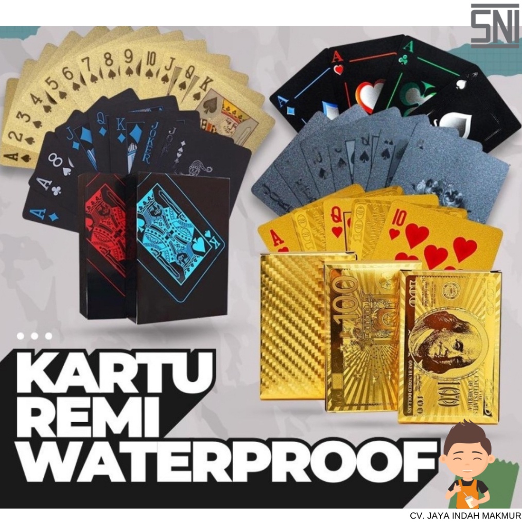 NEW VARIAN Kartu Remi Waterproof Kartu Poker Premium Kartu Remi Plastik Anti Air Kartu Remi Mika Kar