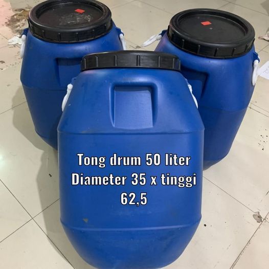 tong Tempat sampah Bekas 50kg Tong biru Sampah Tong Drum serbaguna berkualitas