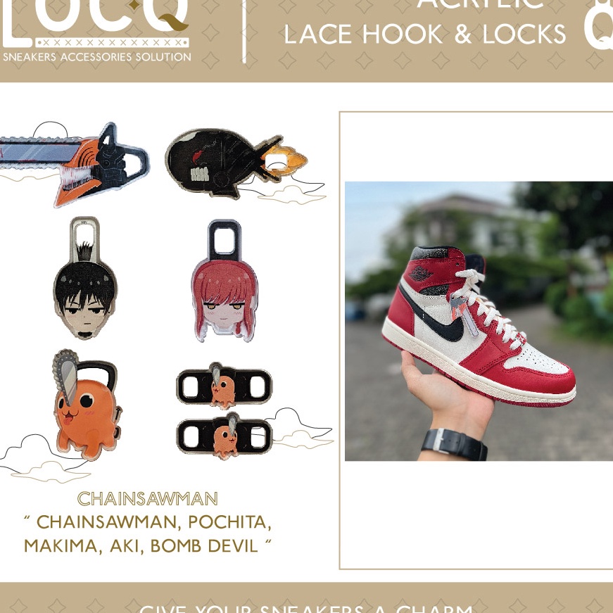 KP8 Aksesoris Tali Sepatu Acrylic Chainsaw Man Bomb Devil Aki Makima Pochita  Shoelaces Accessories 
