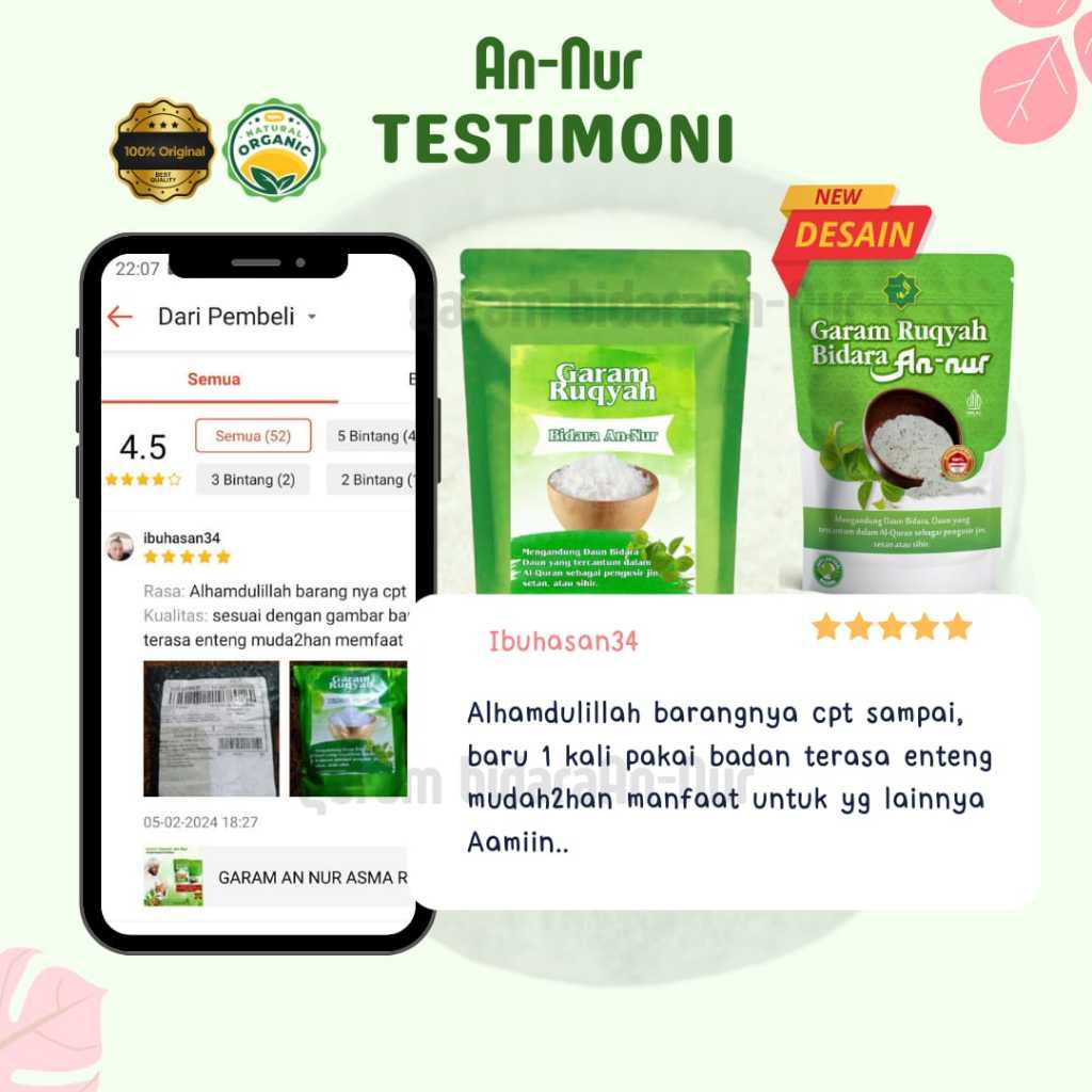 

garam ruqyah bidara an-nur metode ruqyah pengusir negatif bisa di pakai mandi