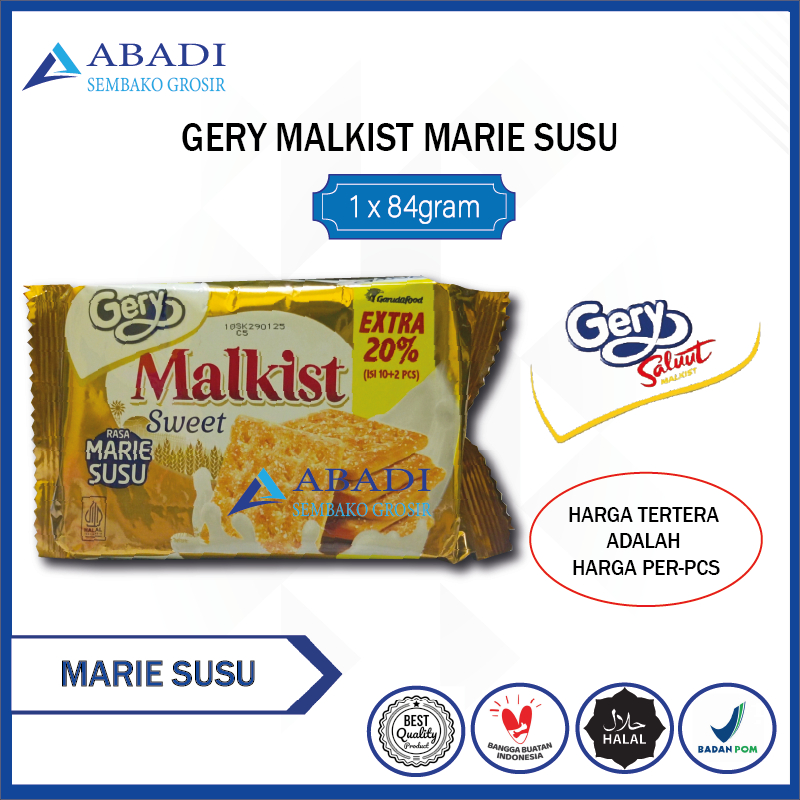 

Biskuit Biscuit Gery Salut Malkist Marie Susu - Malkis 1 Pcs 84gram