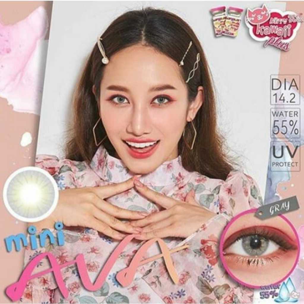 SOFTLENS KOREA KITTY KAWAII MINI AVA BROWN GREY MINUS HARGA MURAH KADAR AIR TINGGI