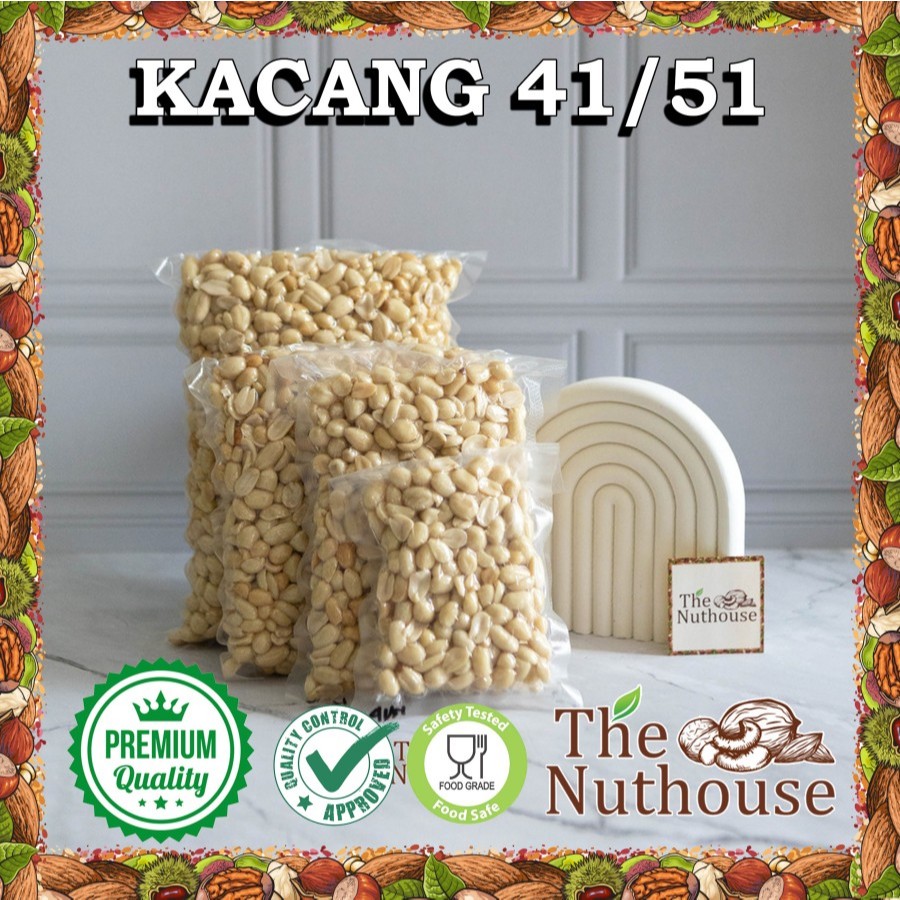 

NUTHOUSE Kacang Tanah Kupas Putih Tanpa Kulit / Blanched Peanut Kernel Skinless [Import Quality]