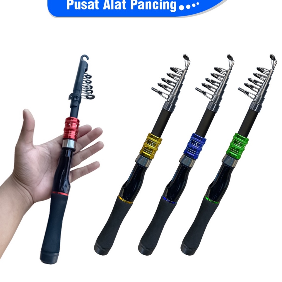 KODE K86E Joran Pancing Antena Teleskopik Serat Karbon Sangat Ringan Joran Pancing Mini Telescopic i
