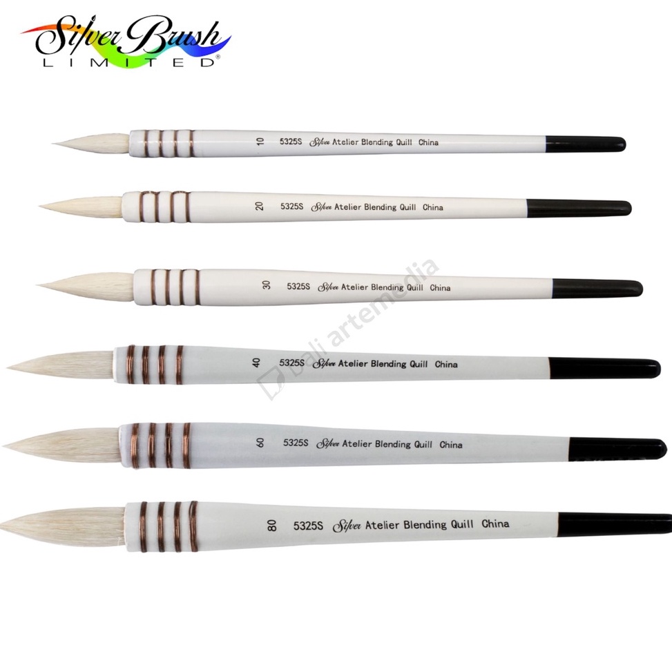 

KODE B99W Silver Brush Atelier 5325S Goat Hair Blending Quill China