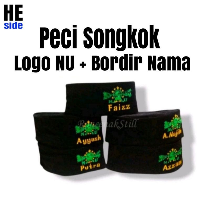 Peci NU / Songkok Hitam NU free Custom Bordir Nama