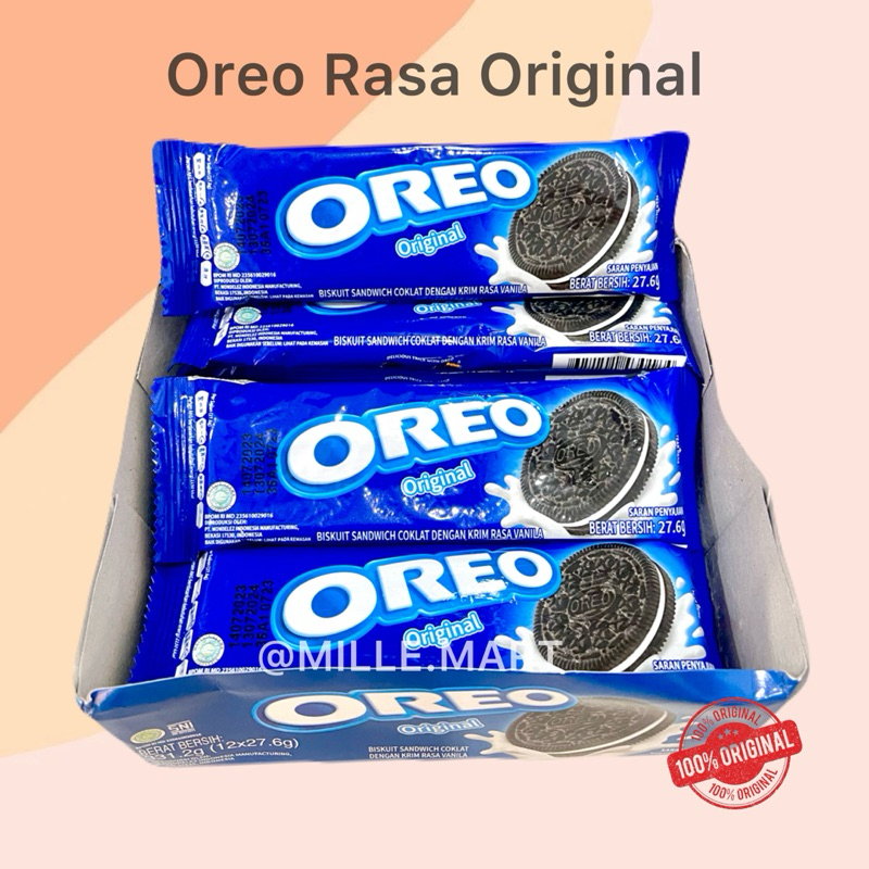 

[Per Pcs] Biskuit Oreo Original/Biskuit Sandwich Coklat dengan krim rasa vanila 6gr