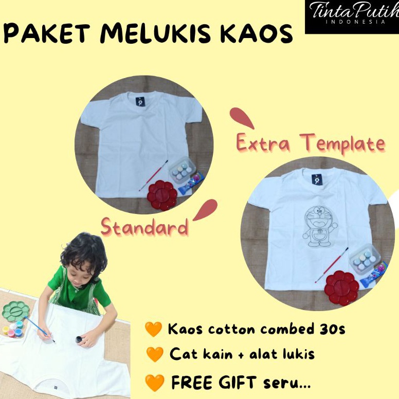 

KODE A83Q DIY TShirt Painting Kit Paket Melukis Kaos Kaos Lukis Kado Souvenir ulang tahun