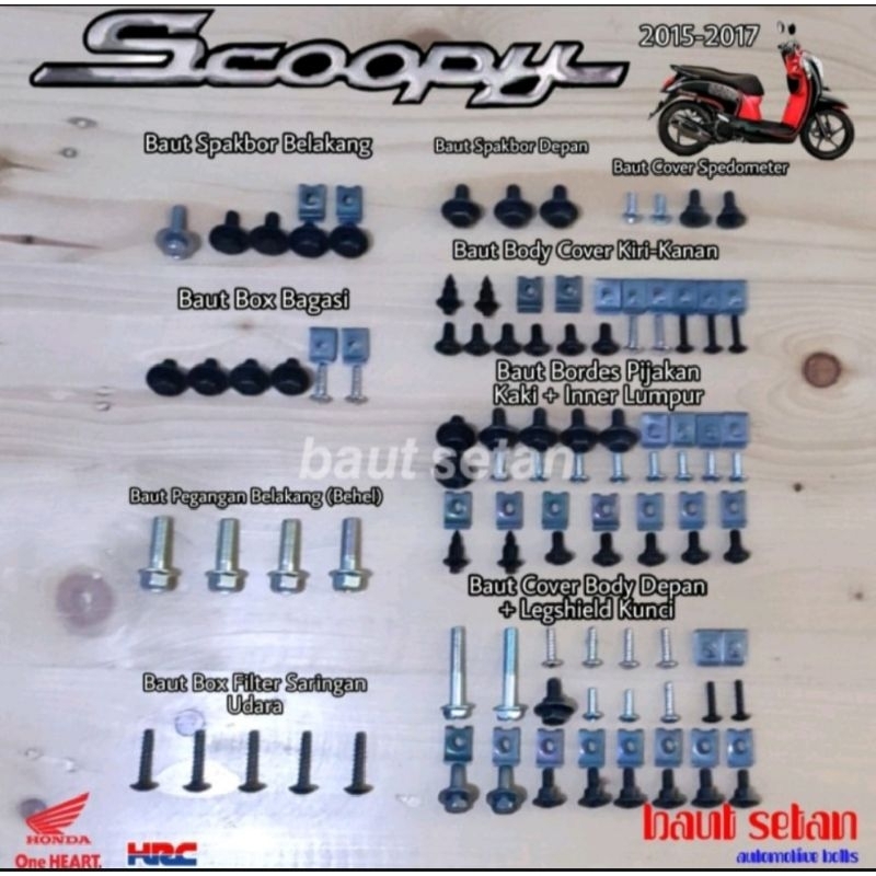 Baut fullset body honda scoopy Esp 2015 2017/baut full body scoopy Esp