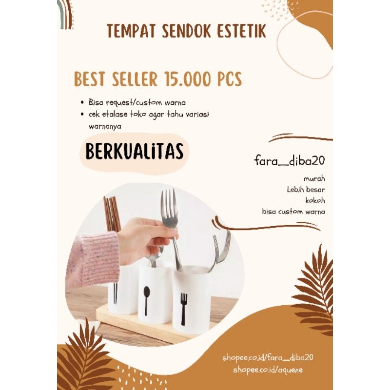 Tukuparty Tempat Sendok/Tempat Sendok Garpu/Tempat Sendok Estetik/Rak Sendok