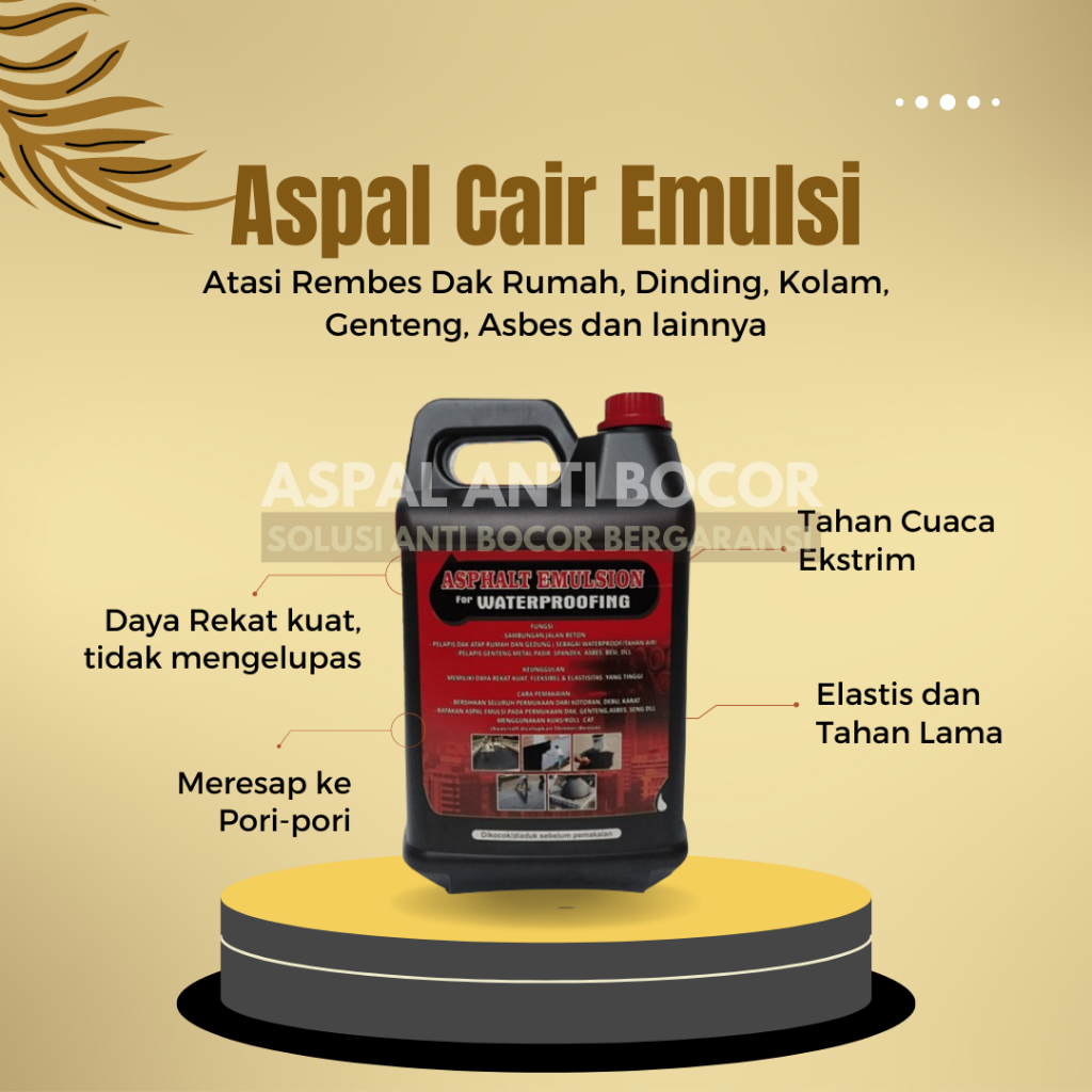 Aspal Cair Anti Bocor 5 Kg Asphalt Emulsion Pelapis Anti Bocor