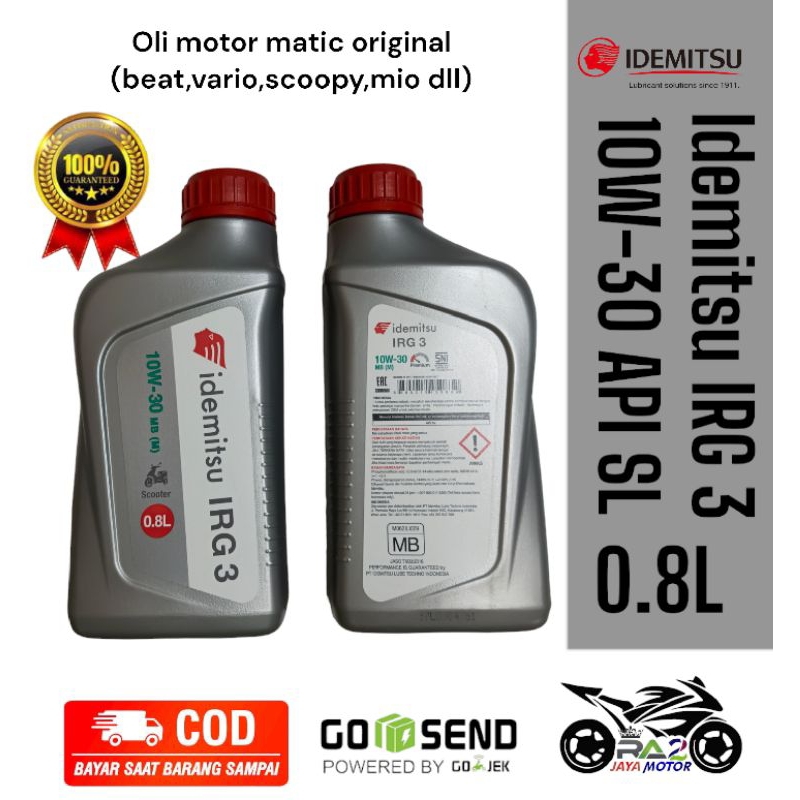OLI IDEMITSU 4T MATIC 0.8LT // OLI MESIN IDEMITSU 10W-30 MB MATIC ORIGINAL 800ML