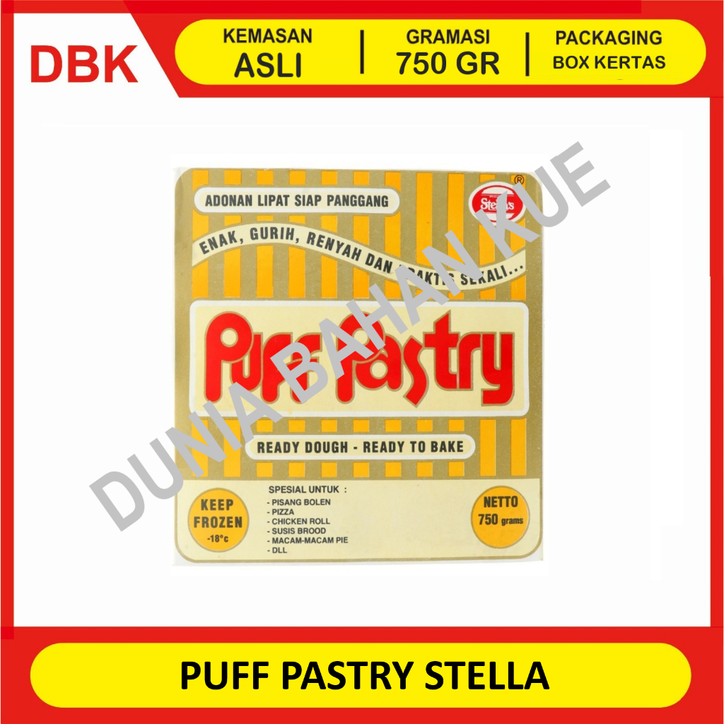 

PUFF PASTRY STELLA'S 750 GR / PUFF PASTRI STELLA