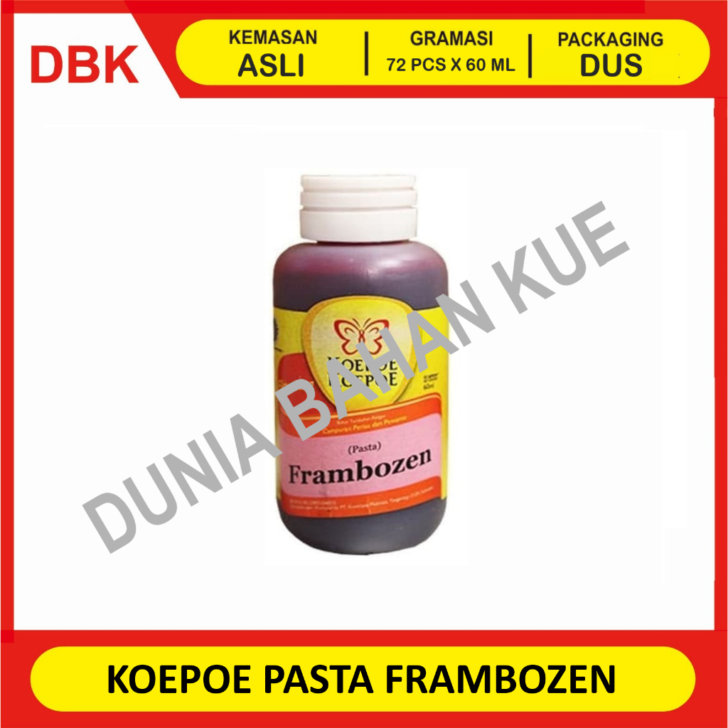 

KOEPOE KUPU PASTA PERISA FRAMBOZEN 60 ML - 1 DUS 72 PCS / PASTA PERISA FRAMBOZEN