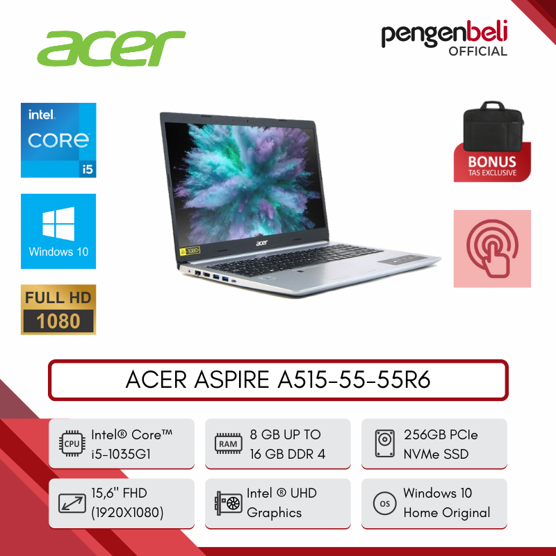 Stock Terbatas Unit Baru Termurah Intel Core I5-1035G1 | RAM 16GB | SSD 256GB | 15,6"FHD | Windows 1