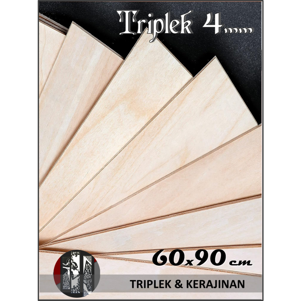 Triplek 4mm 60x90 cm (Plywood Multiplek 4 mm 60 x 90 | 90x60 | 90 x 60 cm)