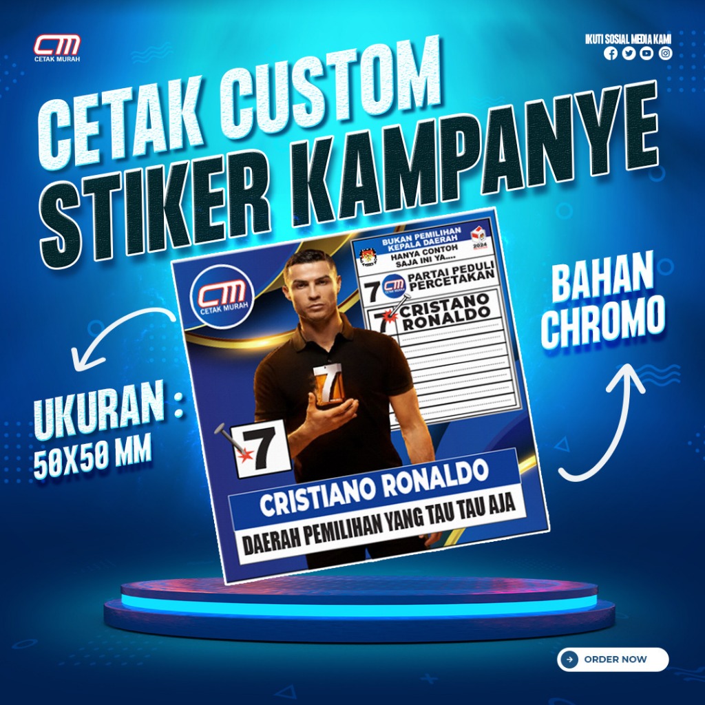 

Sticker Caleg/ Stiker partai/ Stiker parpol/Stiker pemilu ukuran 5x5