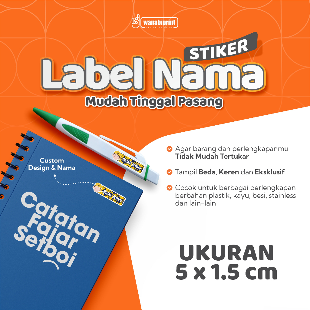 

STIKER LABEL NAMA PRAKTIS TINGGAL TEMPEL ALAT TULIS KARAKTER LUCU UNIK CUSTOM NAMA STICKER BUKU TAHAN AIR PULPEN PENSIL ATK TUMBLER BEKAL KEMASAN BRAND VIRAL SEKOLAH KULIAH PONDOK PESANTREN PERALATAN HAJI UMROH PERSEGI PANJANG