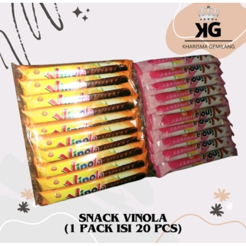 

Vinola -Vinola Snack stick 9gr 1 Pack isi 20 PCS Snack stick cokelat manis cokelat gurih renyah