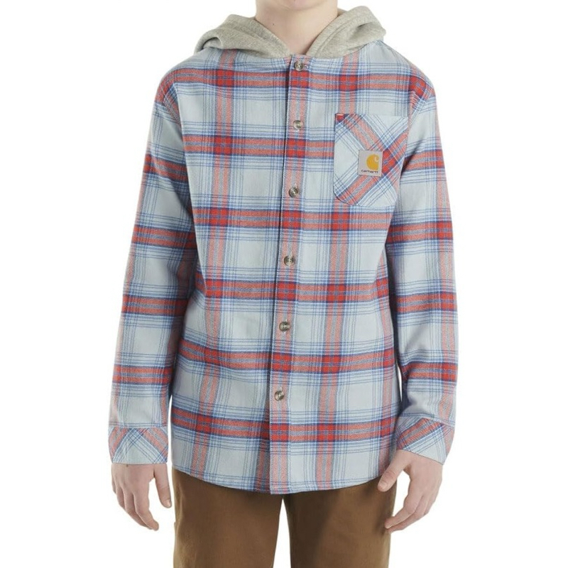 Carhartt Kids Long Sleeve Flannel Button Front Hodded