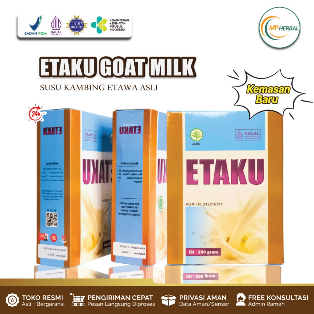 

Susu Kambing Etawa Bubuk ETAKU GOAT MILK - Original 100% dari Kambing Etawa Organik - Isi 200gram