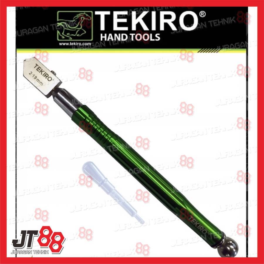 Pisau Pemotong Potong Kaca 2 - 19 mm Gagang Besi Berpelumas Otomatis HEAVY DUTY -  TEKIRO