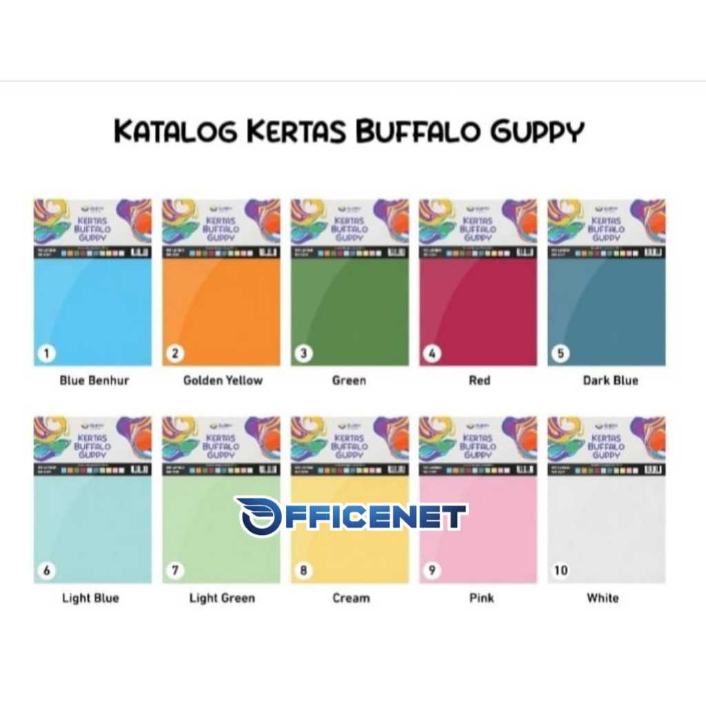 

10 LEMBAR KERTAS BUFFALO F4 160 GSM GUPPY SAMPUL COVER JILID