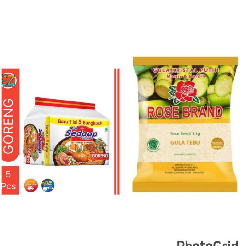 

Gula ROSE BRAND 1kg 396619 + Mie sedap goreng isi 5 408949