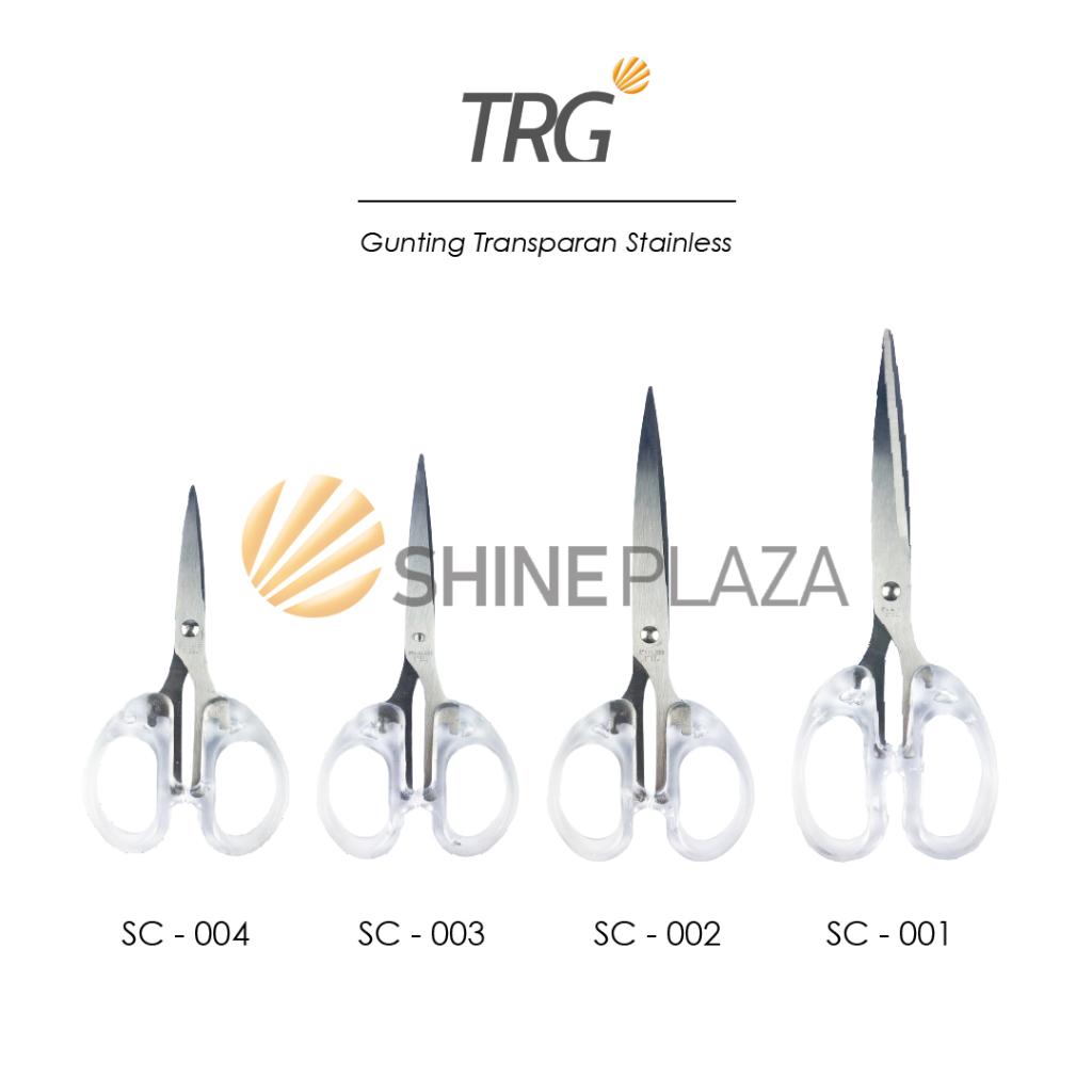 

TRG Gunting Transparan Stainless Scissors Pemotong Kertas Kuat Tajam SC-001 ~ SC-004 TRG