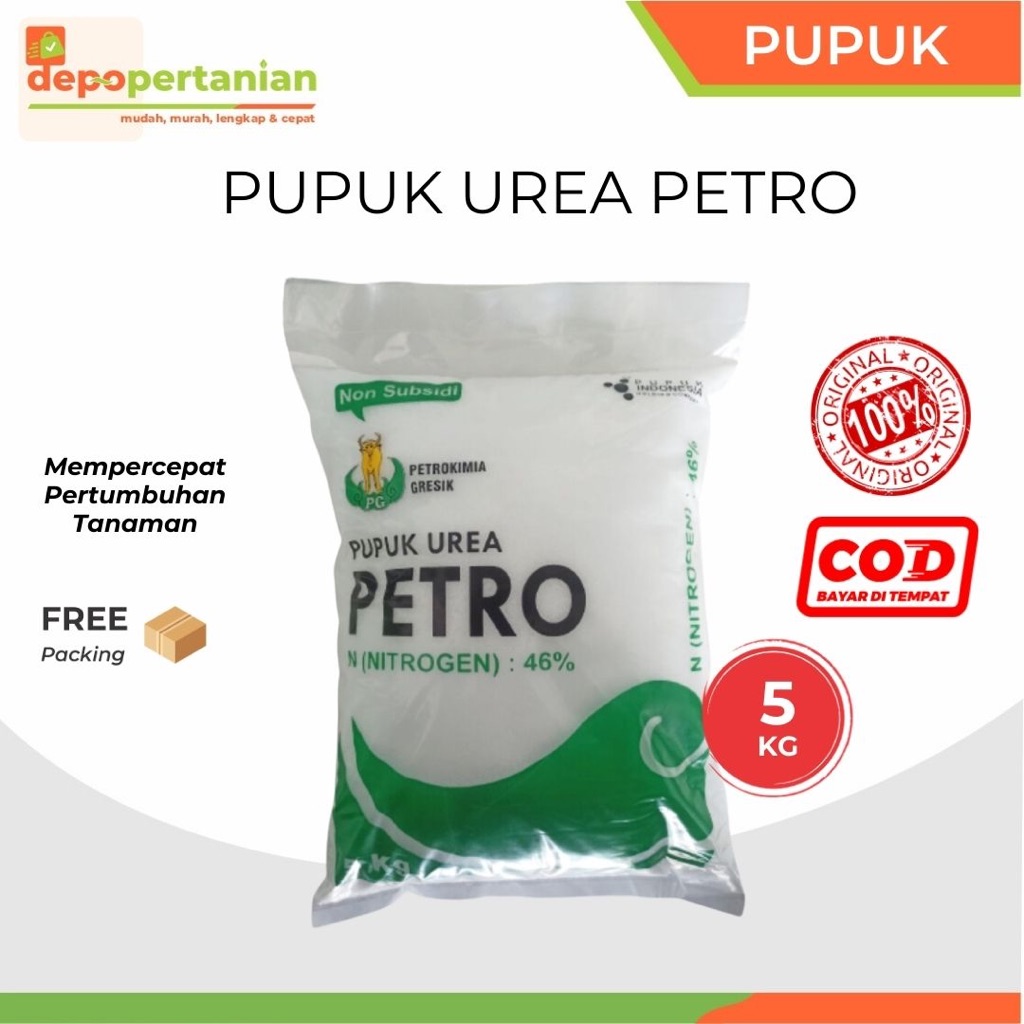 Depo Pertanian - Pupuk Urea Petro 5 kg Non Subsidi Pupuk Nitrogen Petrokimia Gresik