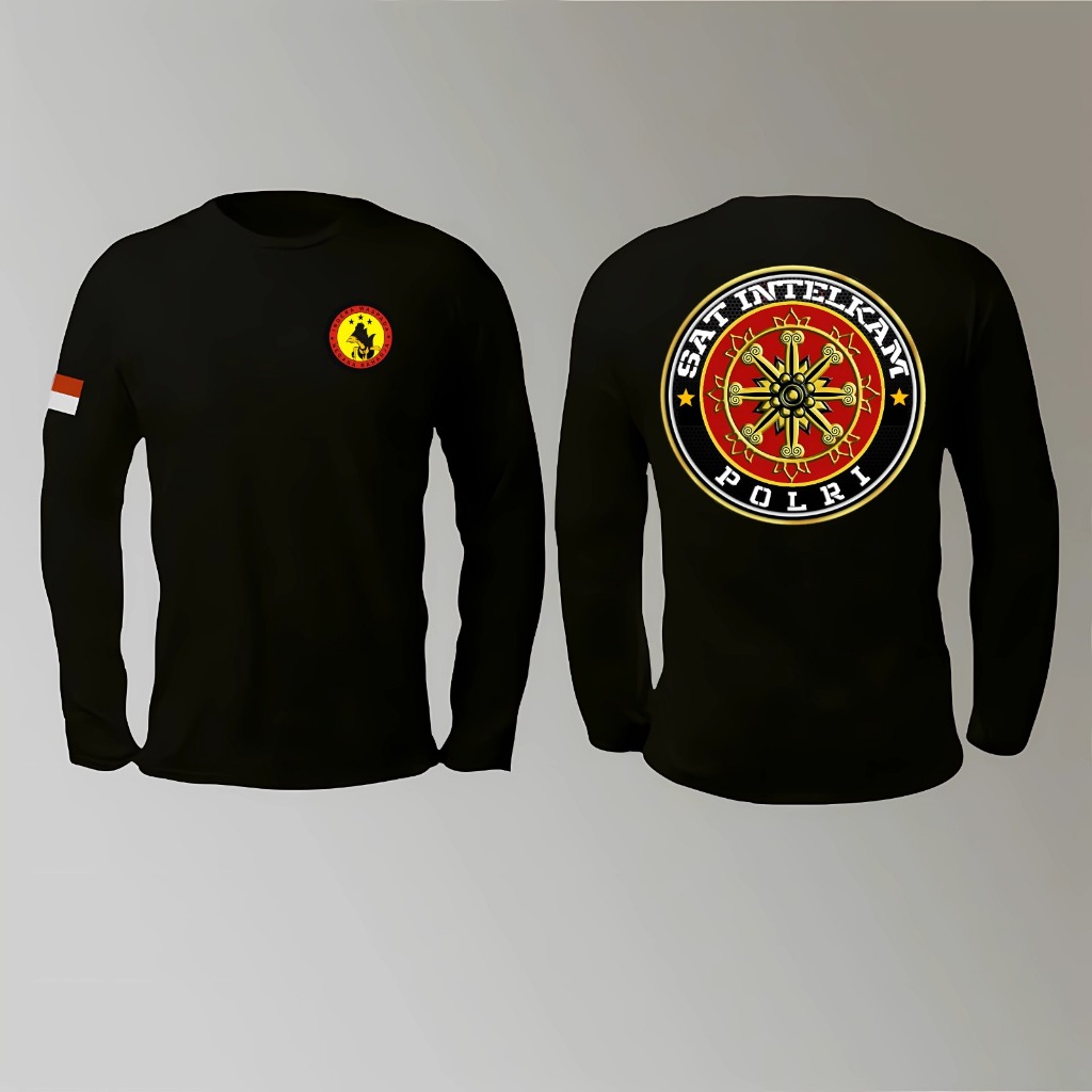 KAOS LENGAN PANJANG SAT INTELKAM POLRI WARNA HITAM