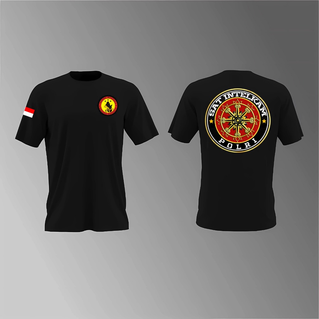 KAOS LENGAN PENDEK SAT INTELKAM POLRI WARNA HITAM