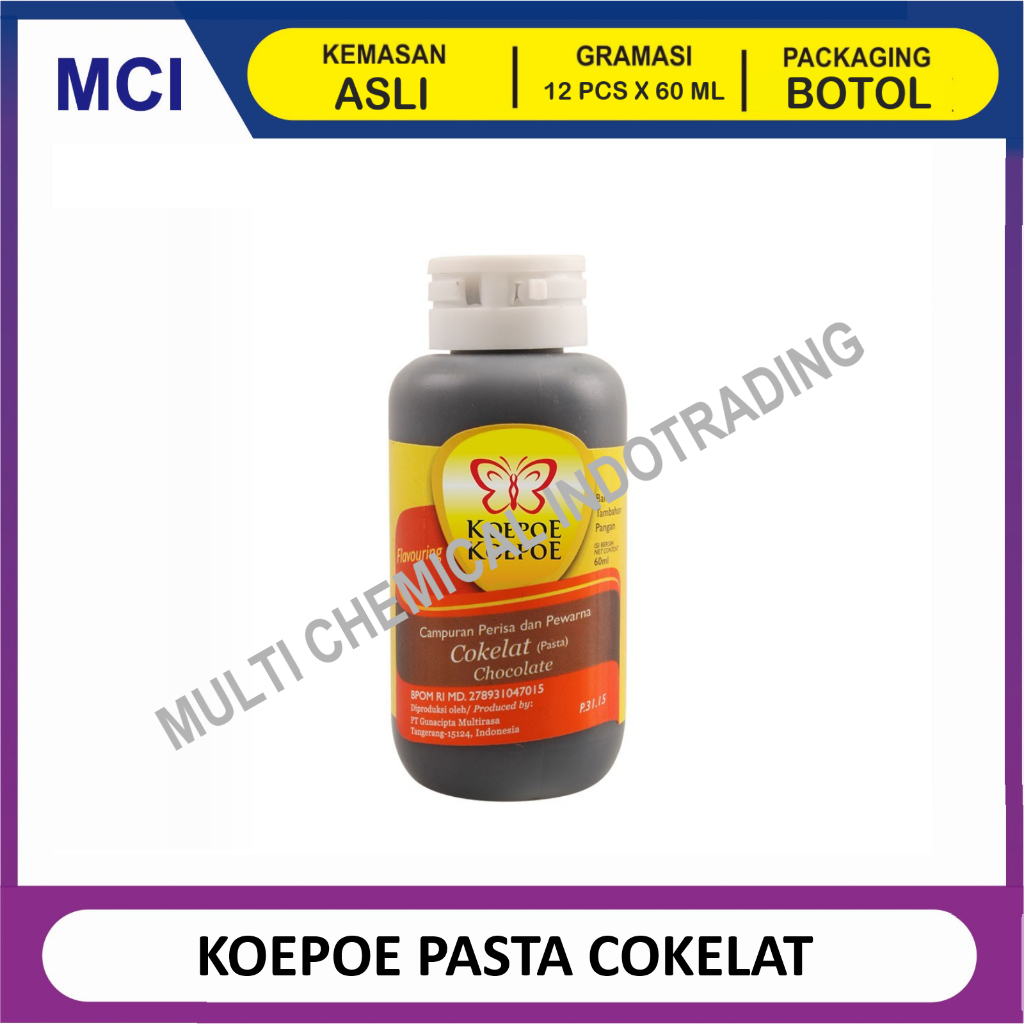 

KOEPOE KUPU PASTA COKELAT CHOCOLATE 60 ML - 1 LUSIN 12 PCS / PASTA PERISA
