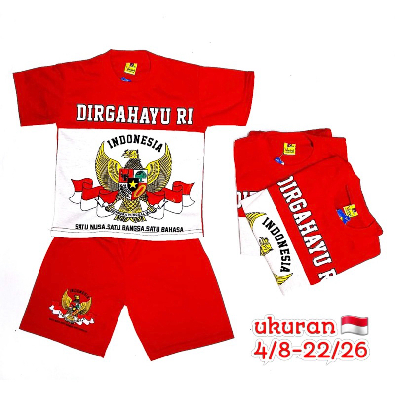 BAJU SETELAN ANAK LAKI 17 agustus DIRGAHAYU INDONESIA / BAJU ANAK 17 AGUSUS / BAJU KEMERDEKAAN ANAK 